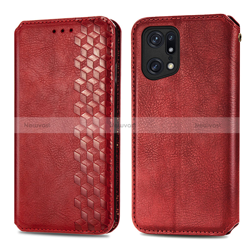 Leather Case Stands Flip Cover Holder S01D for Oppo Find X5 5G