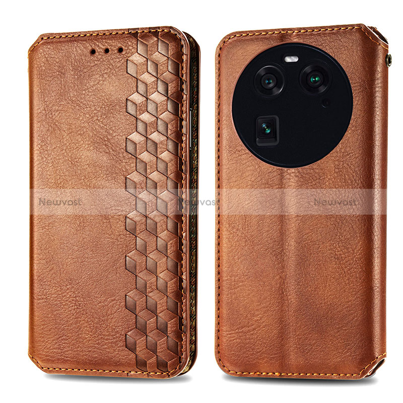 Leather Case Stands Flip Cover Holder S01D for Oppo Find X6 Pro 5G