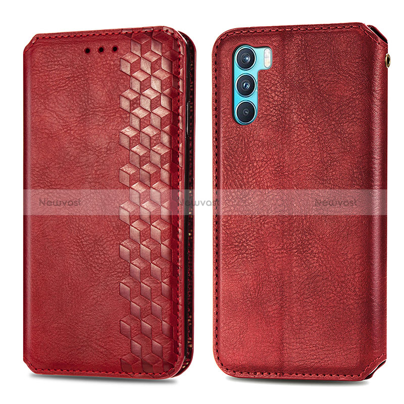 Leather Case Stands Flip Cover Holder S01D for Oppo K9 Pro 5G