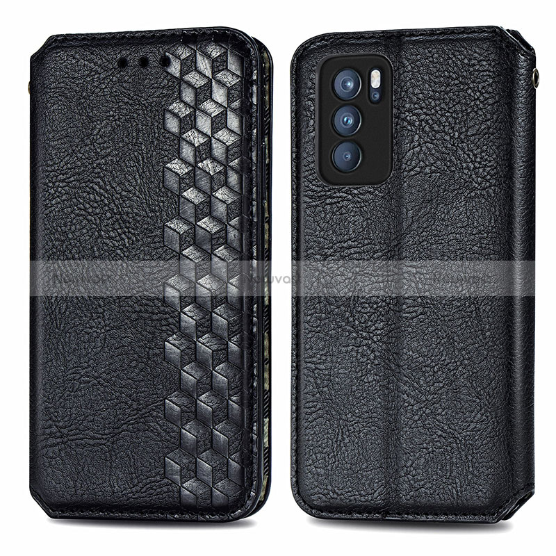 Leather Case Stands Flip Cover Holder S01D for Oppo Reno6 Pro 5G India