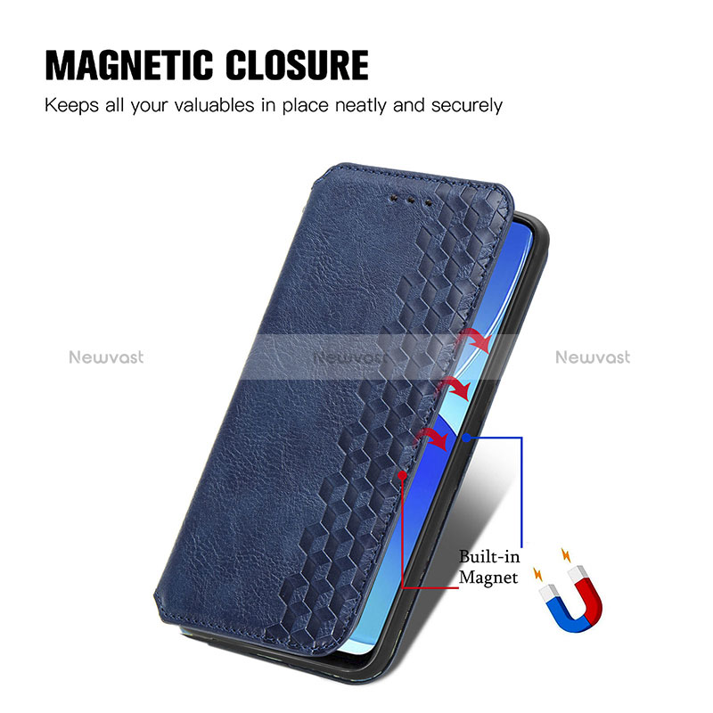 Leather Case Stands Flip Cover Holder S01D for Oppo Reno6 Z 5G