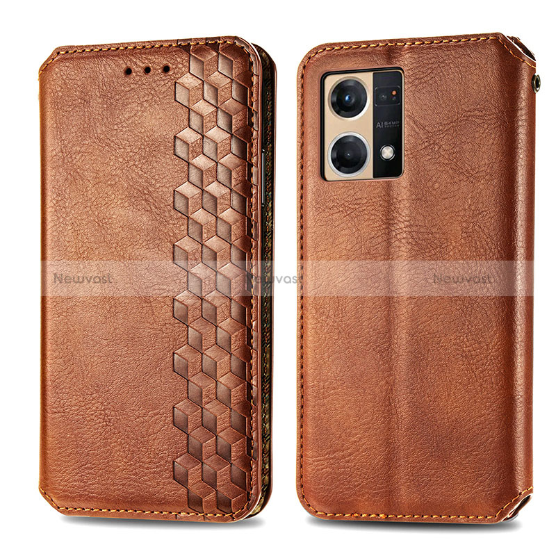 Leather Case Stands Flip Cover Holder S01D for Oppo Reno8 4G