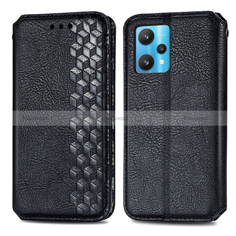 Leather Case Stands Flip Cover Holder S01D for Realme 9 Pro+ Plus 5G Black