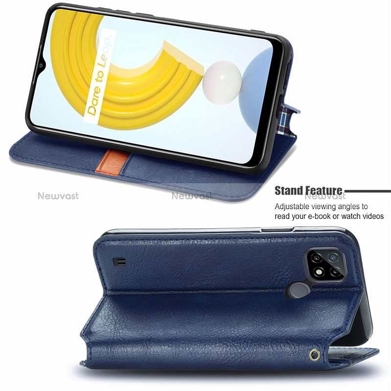 Leather Case Stands Flip Cover Holder S01D for Realme C21