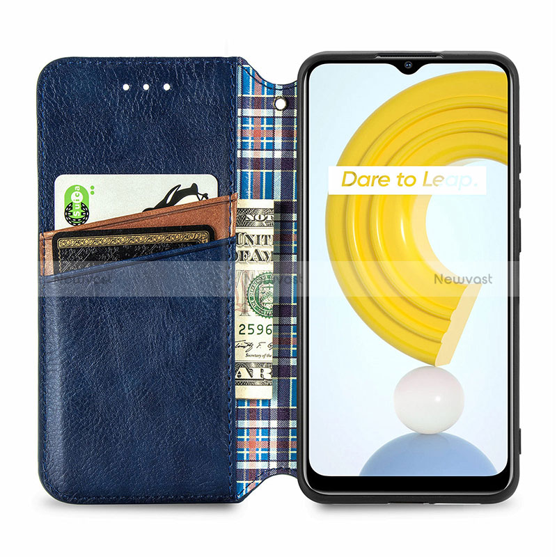 Leather Case Stands Flip Cover Holder S01D for Realme C21Y