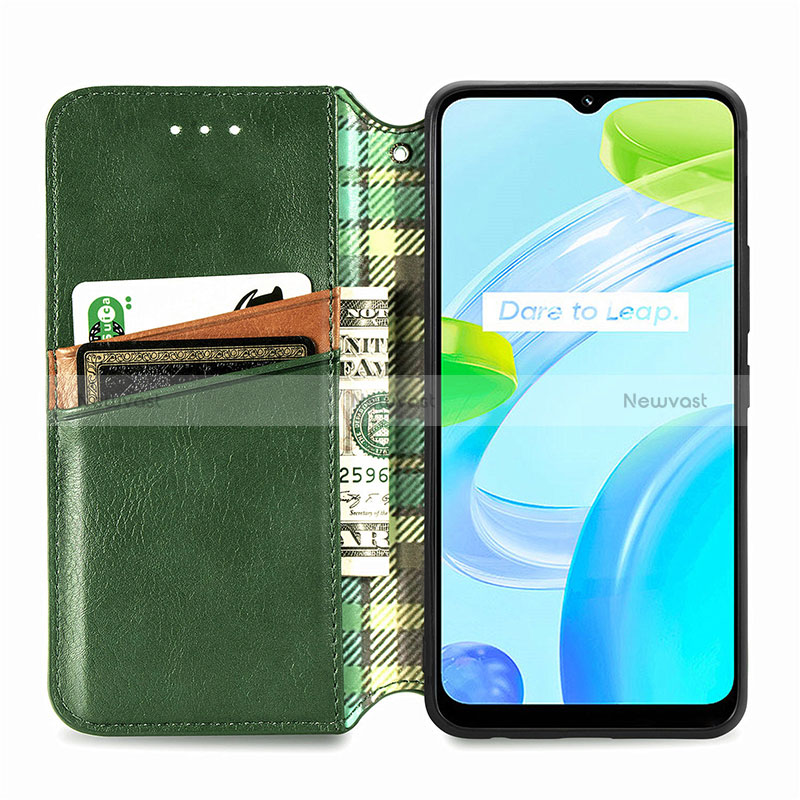 Leather Case Stands Flip Cover Holder S01D for Realme C30