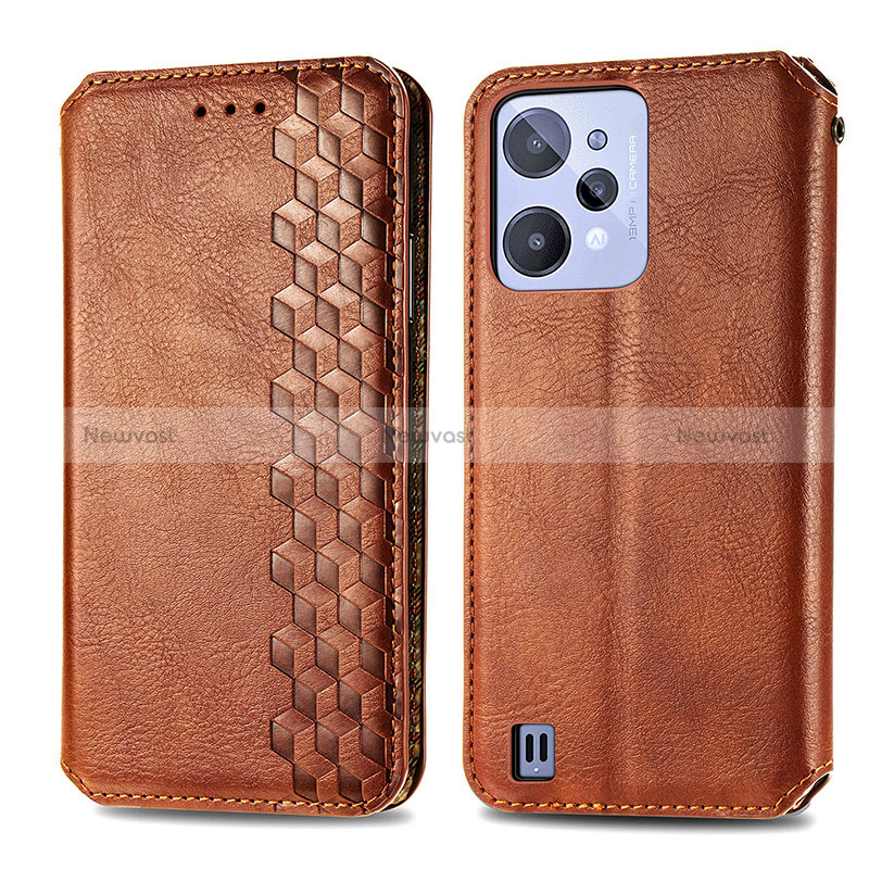 Leather Case Stands Flip Cover Holder S01D for Realme C31