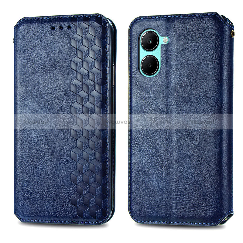 Leather Case Stands Flip Cover Holder S01D for Realme C33 (2023)