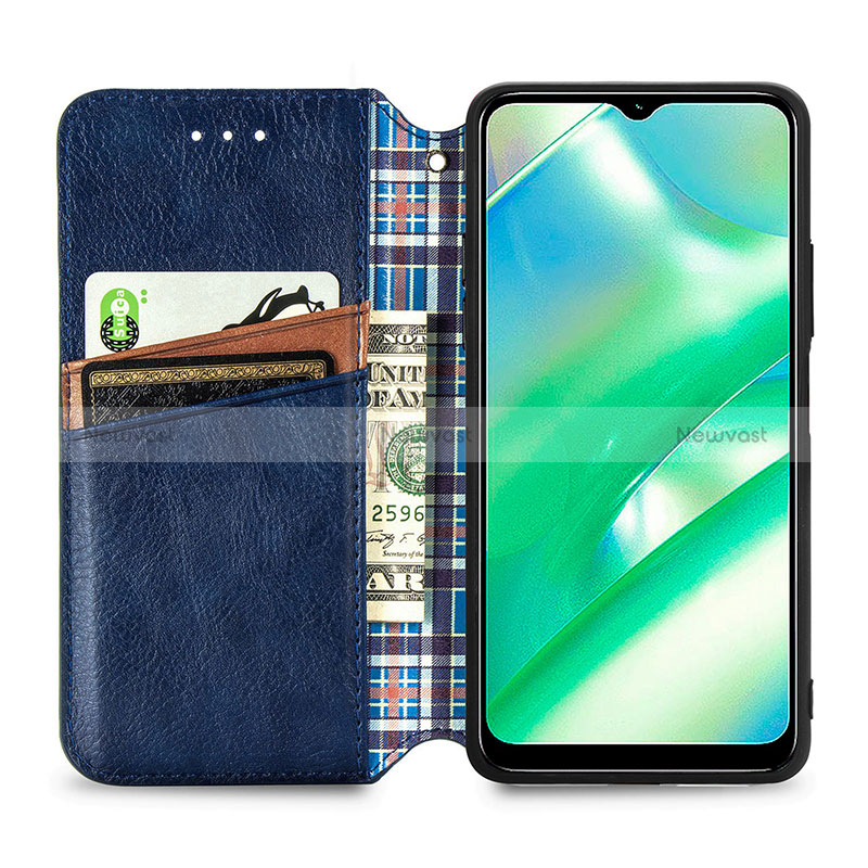 Leather Case Stands Flip Cover Holder S01D for Realme C33 (2023)