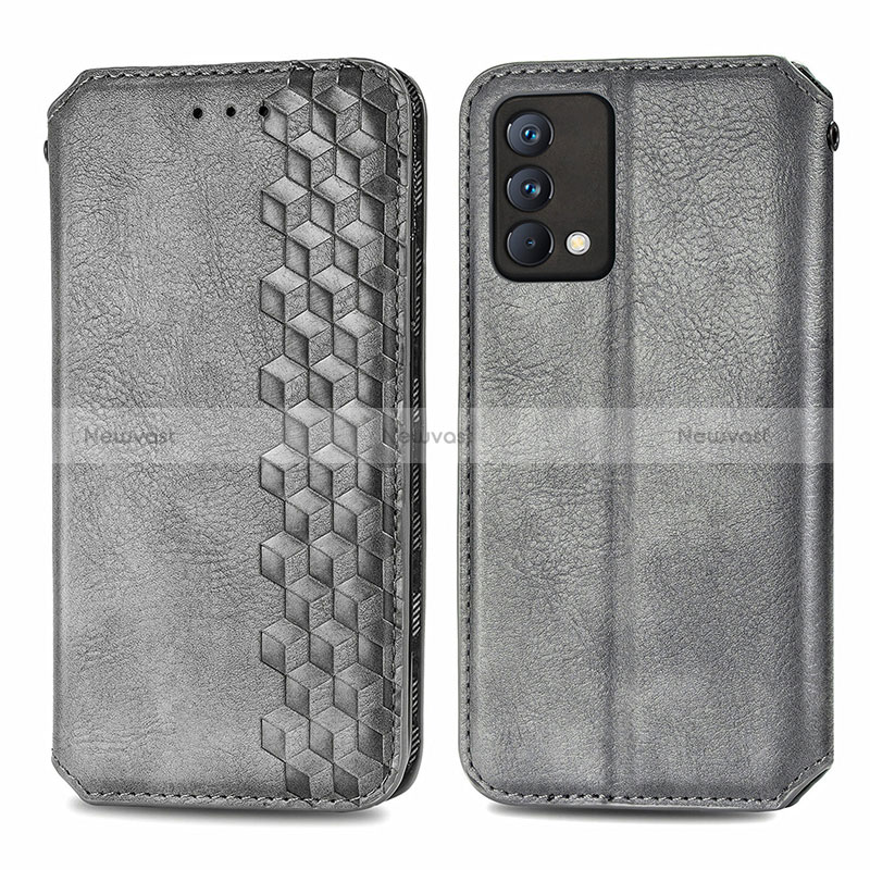 Leather Case Stands Flip Cover Holder S01D for Realme GT Master 5G Gray