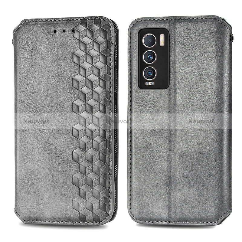 Leather Case Stands Flip Cover Holder S01D for Realme GT Master Explorer 5G Gray