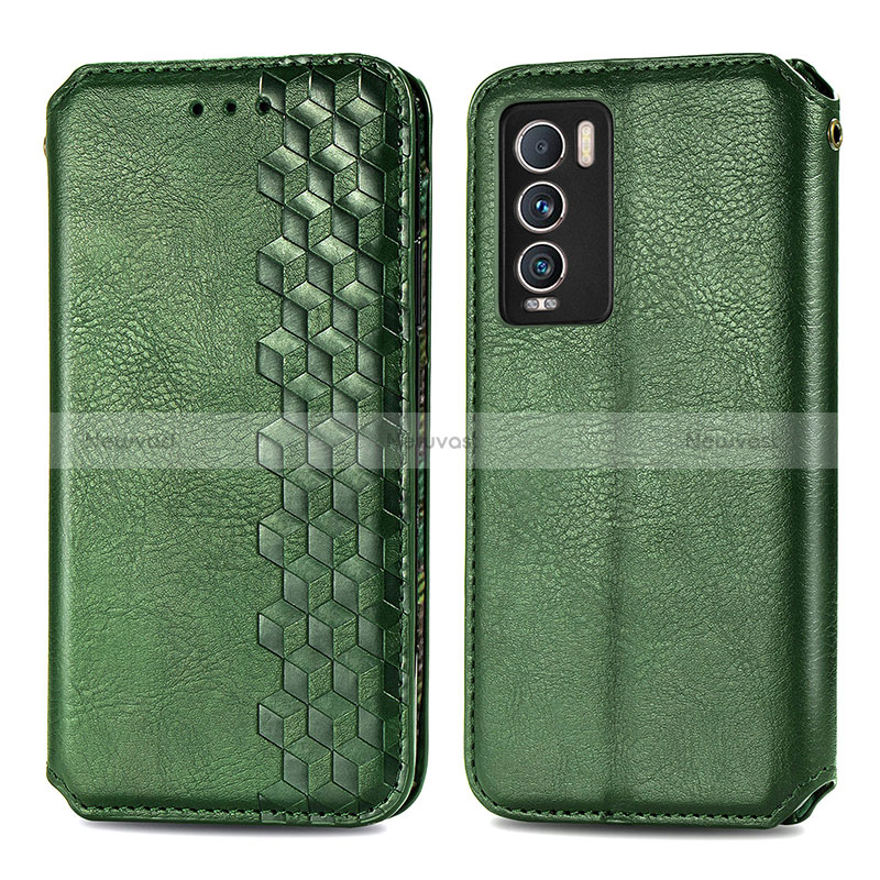 Leather Case Stands Flip Cover Holder S01D for Realme GT Master Explorer 5G Green