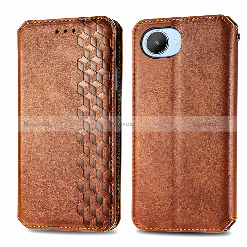 Leather Case Stands Flip Cover Holder S01D for Realme Narzo 50i Prime