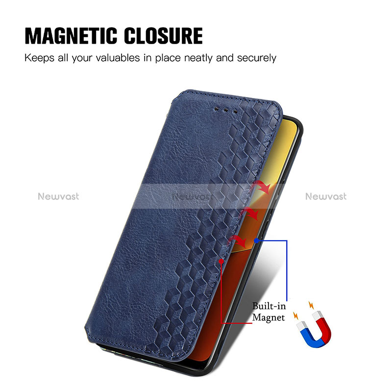 Leather Case Stands Flip Cover Holder S01D for Realme Narzo 60 5G