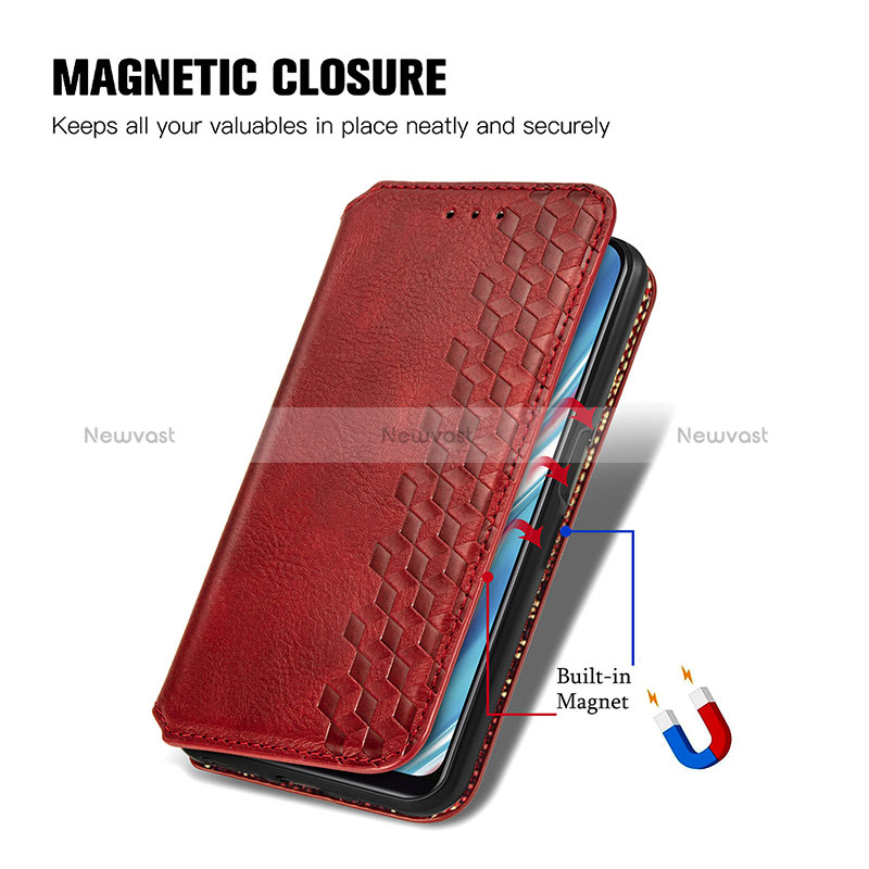 Leather Case Stands Flip Cover Holder S01D for Realme V11 5G