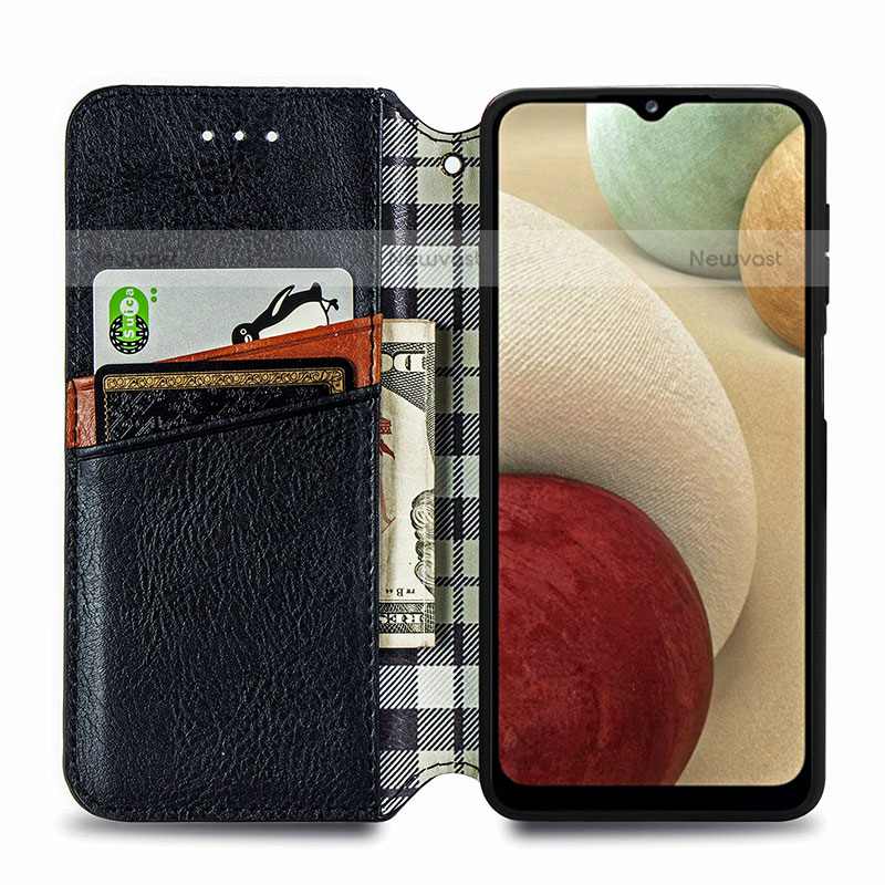 Leather Case Stands Flip Cover Holder S01D for Samsung Galaxy A12