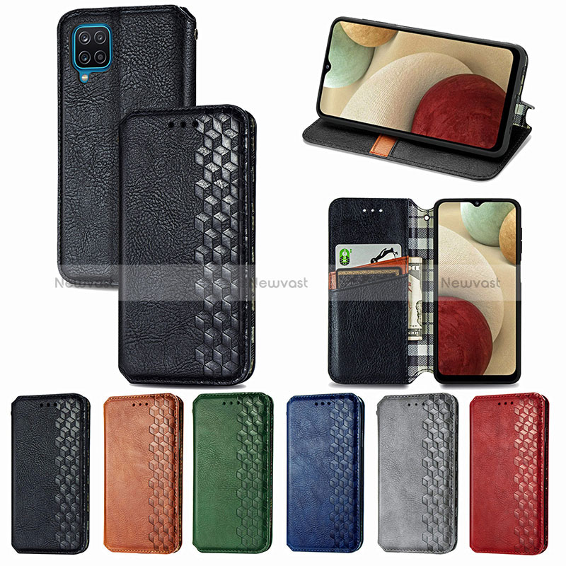 Leather Case Stands Flip Cover Holder S01D for Samsung Galaxy A12 5G