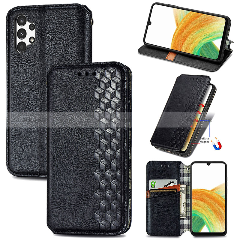 Leather Case Stands Flip Cover Holder S01D for Samsung Galaxy A13 4G