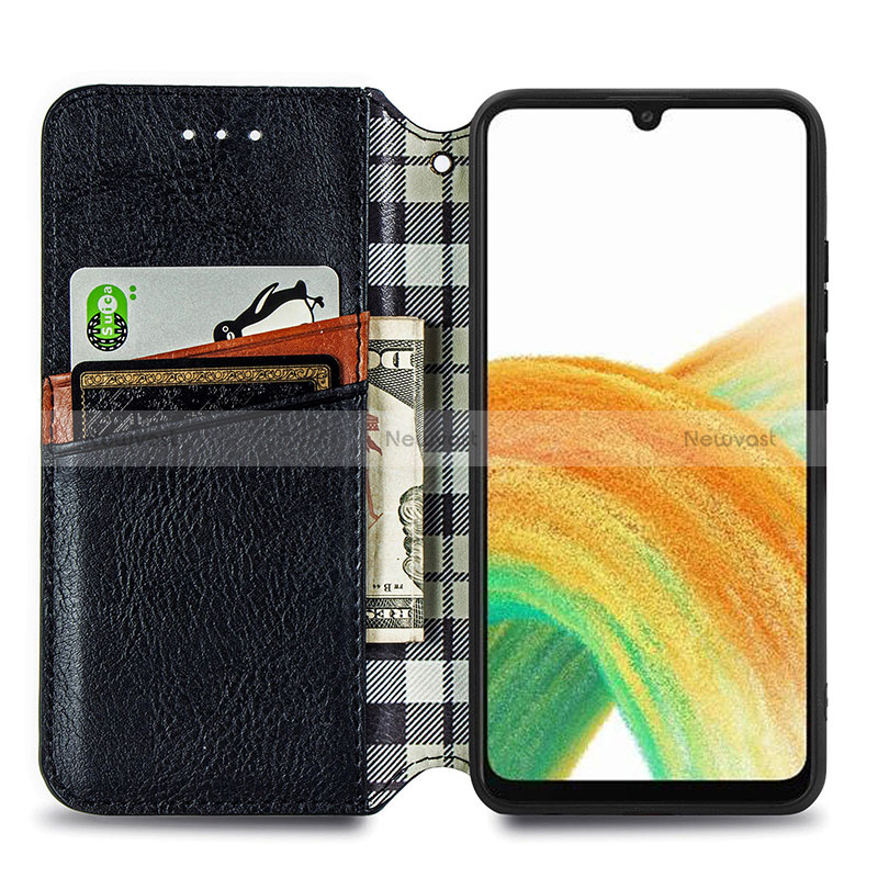 Leather Case Stands Flip Cover Holder S01D for Samsung Galaxy A13 4G