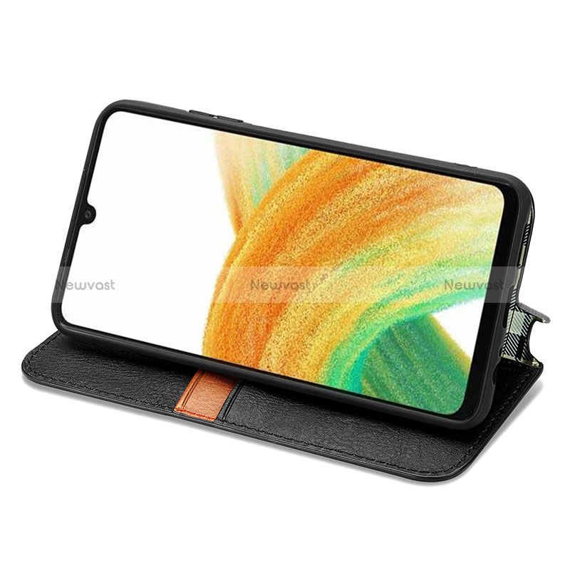 Leather Case Stands Flip Cover Holder S01D for Samsung Galaxy A13 4G