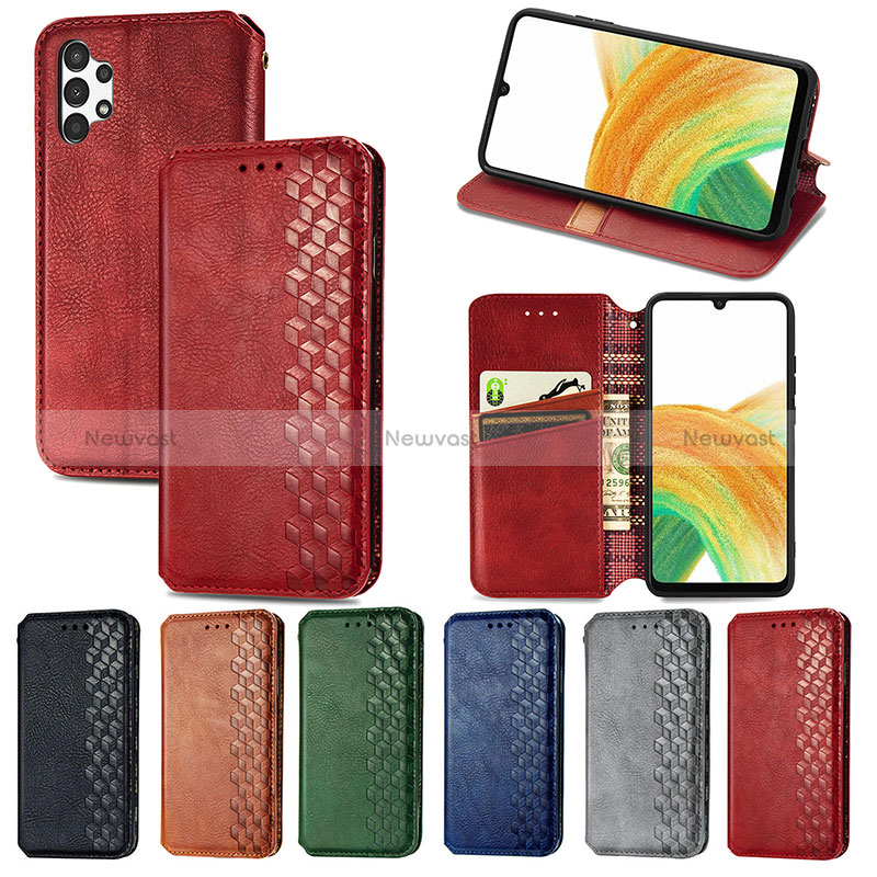 Leather Case Stands Flip Cover Holder S01D for Samsung Galaxy A13 4G