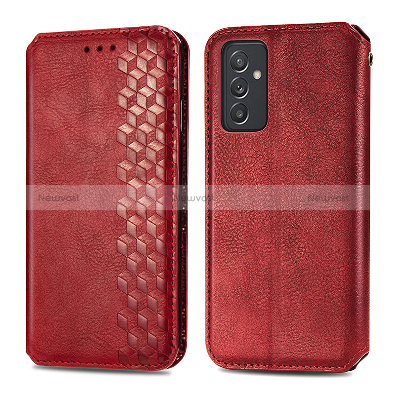 Leather Case Stands Flip Cover Holder S01D for Samsung Galaxy A15 4G Red