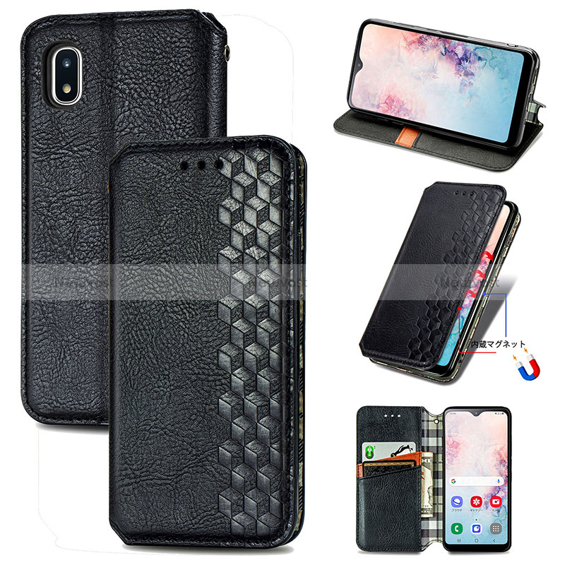 Leather Case Stands Flip Cover Holder S01D for Samsung Galaxy A20 SC-02M SCV46