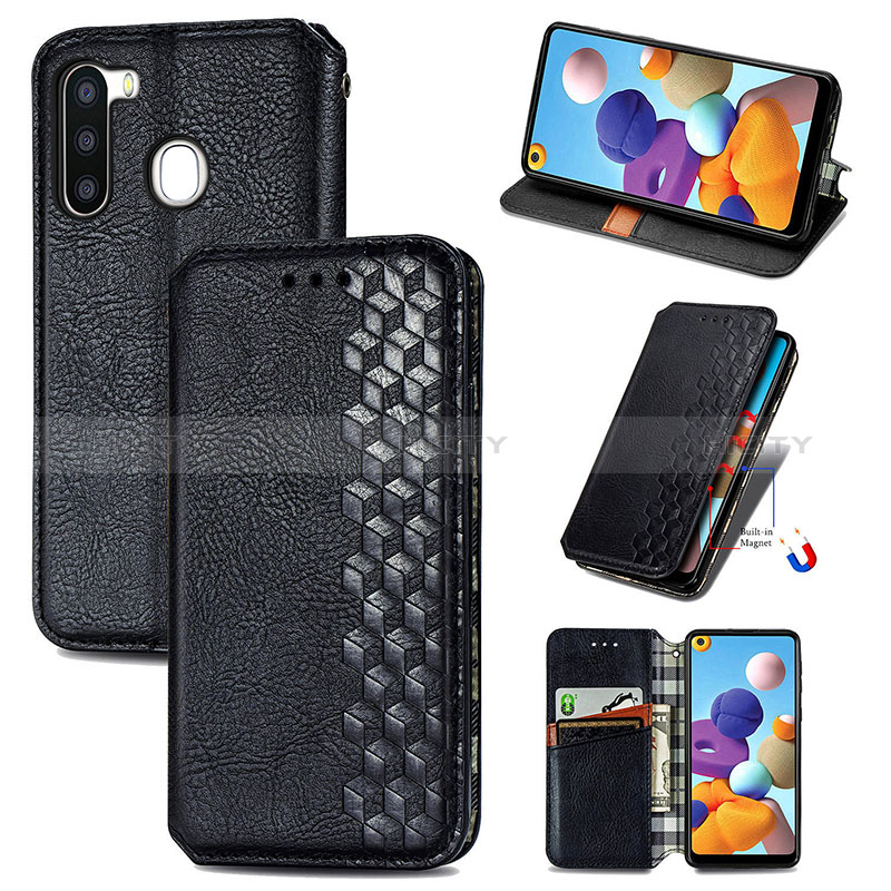 Leather Case Stands Flip Cover Holder S01D for Samsung Galaxy A21 European