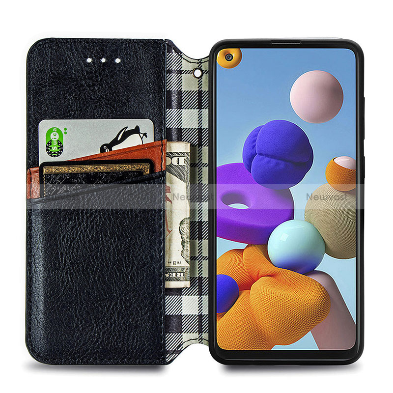 Leather Case Stands Flip Cover Holder S01D for Samsung Galaxy A21s