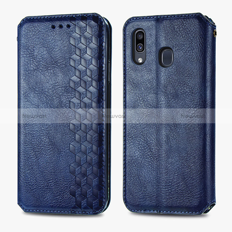 Leather Case Stands Flip Cover Holder S01D for Samsung Galaxy A30
