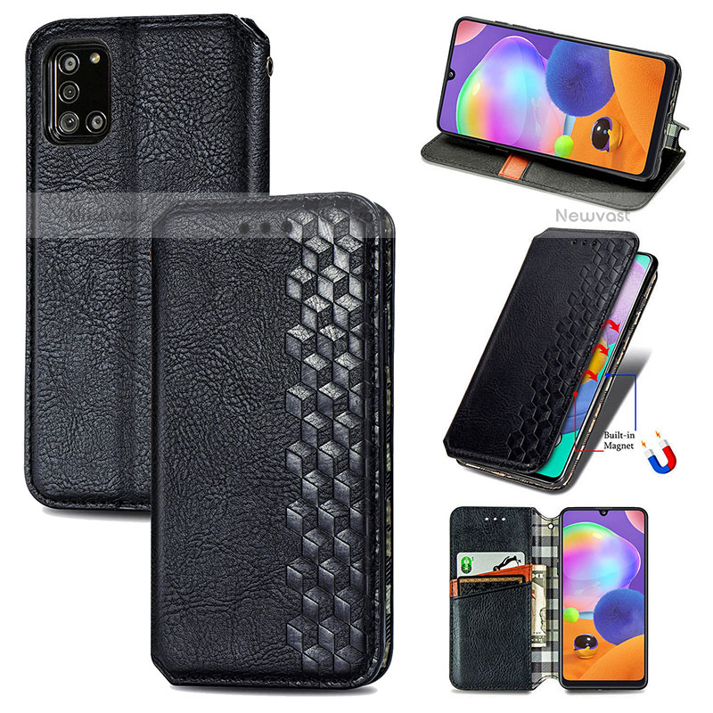 Leather Case Stands Flip Cover Holder S01D for Samsung Galaxy A31