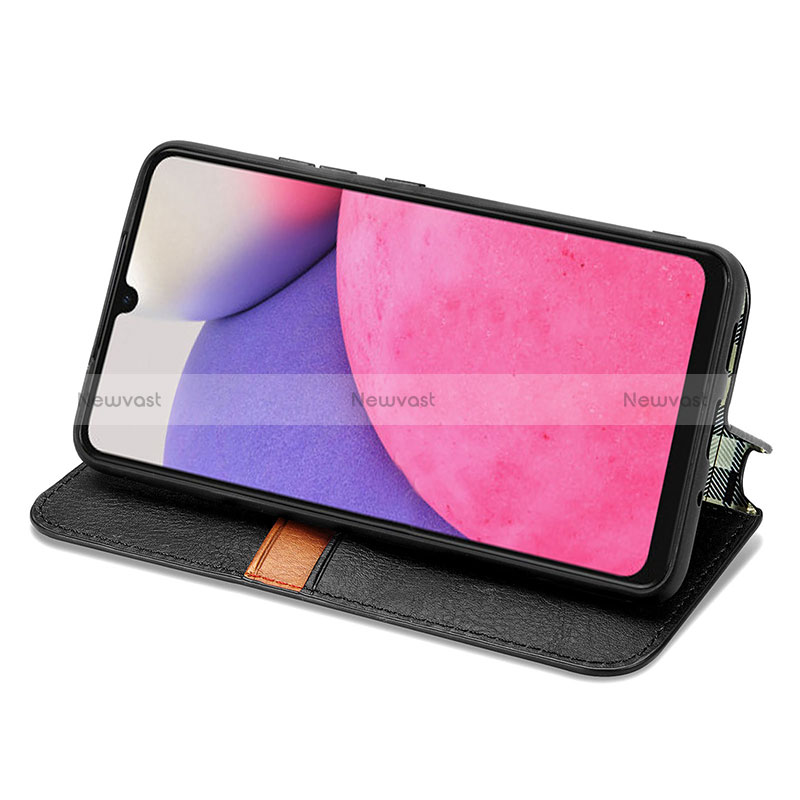 Leather Case Stands Flip Cover Holder S01D for Samsung Galaxy A33 5G