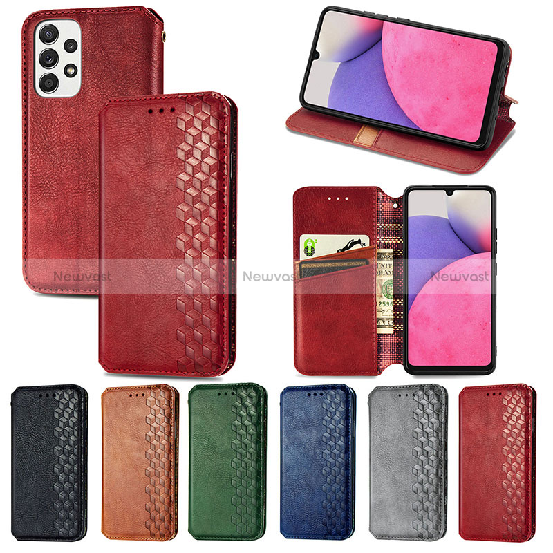 Leather Case Stands Flip Cover Holder S01D for Samsung Galaxy A33 5G