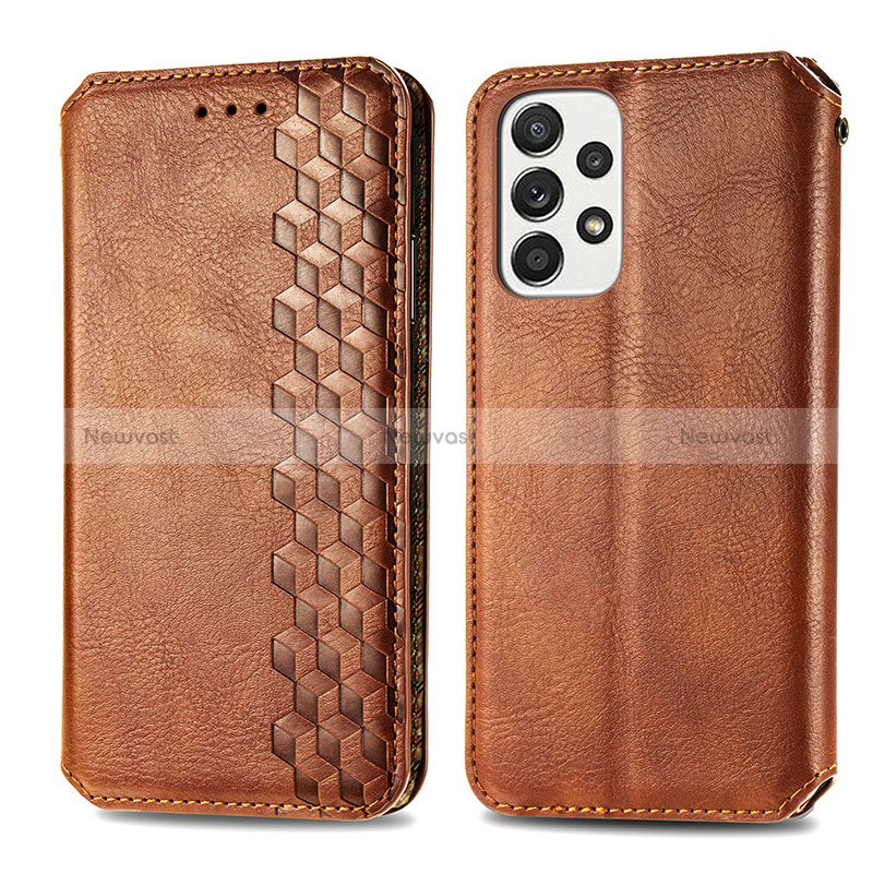 Leather Case Stands Flip Cover Holder S01D for Samsung Galaxy A33 5G