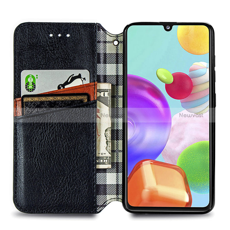 Leather Case Stands Flip Cover Holder S01D for Samsung Galaxy A41