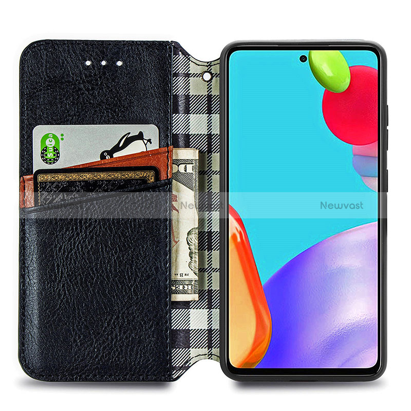 Leather Case Stands Flip Cover Holder S01D for Samsung Galaxy A52 5G