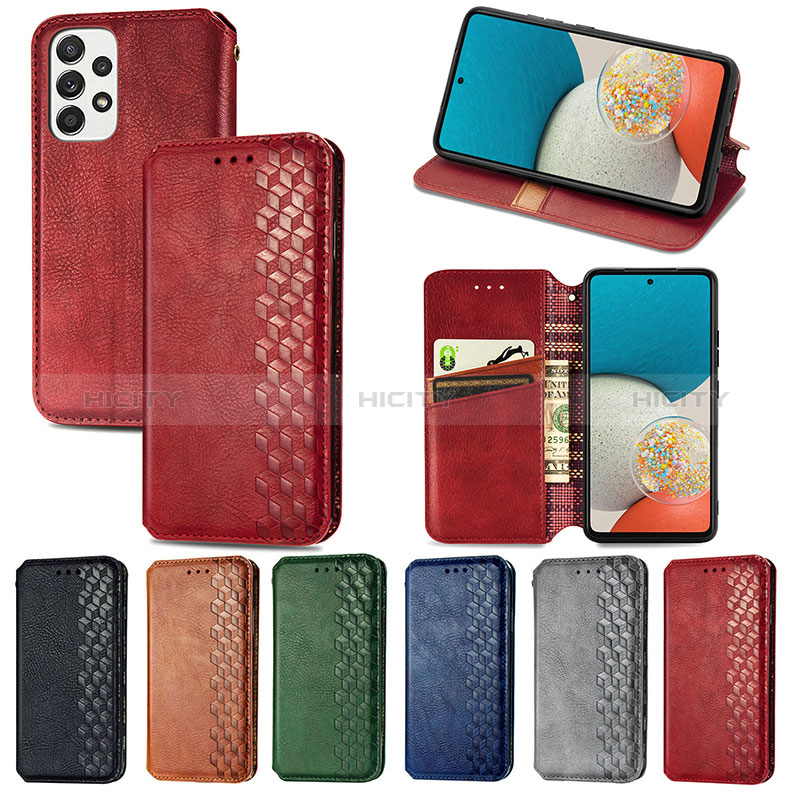 Leather Case Stands Flip Cover Holder S01D for Samsung Galaxy A53 5G