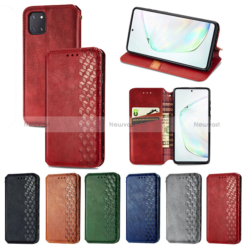 Leather Case Stands Flip Cover Holder S01D for Samsung Galaxy A81