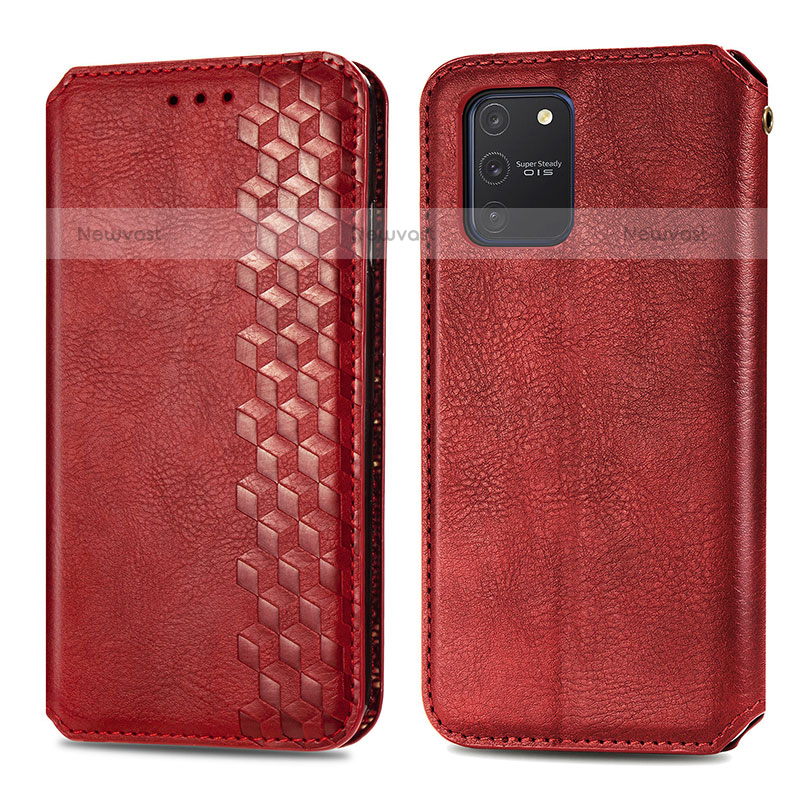 Leather Case Stands Flip Cover Holder S01D for Samsung Galaxy A91 Red