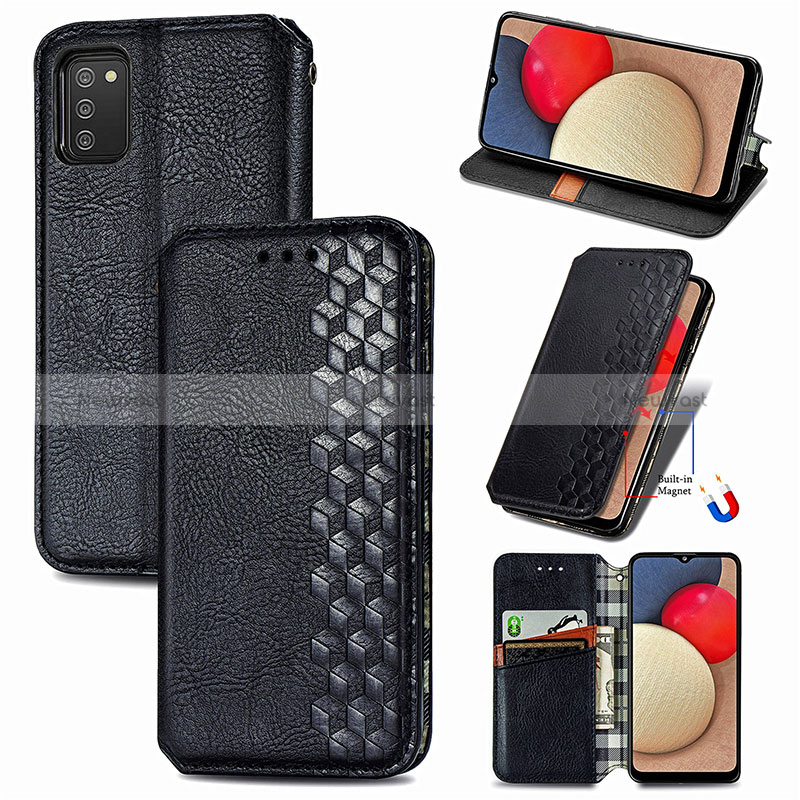 Leather Case Stands Flip Cover Holder S01D for Samsung Galaxy F02S SM-E025F