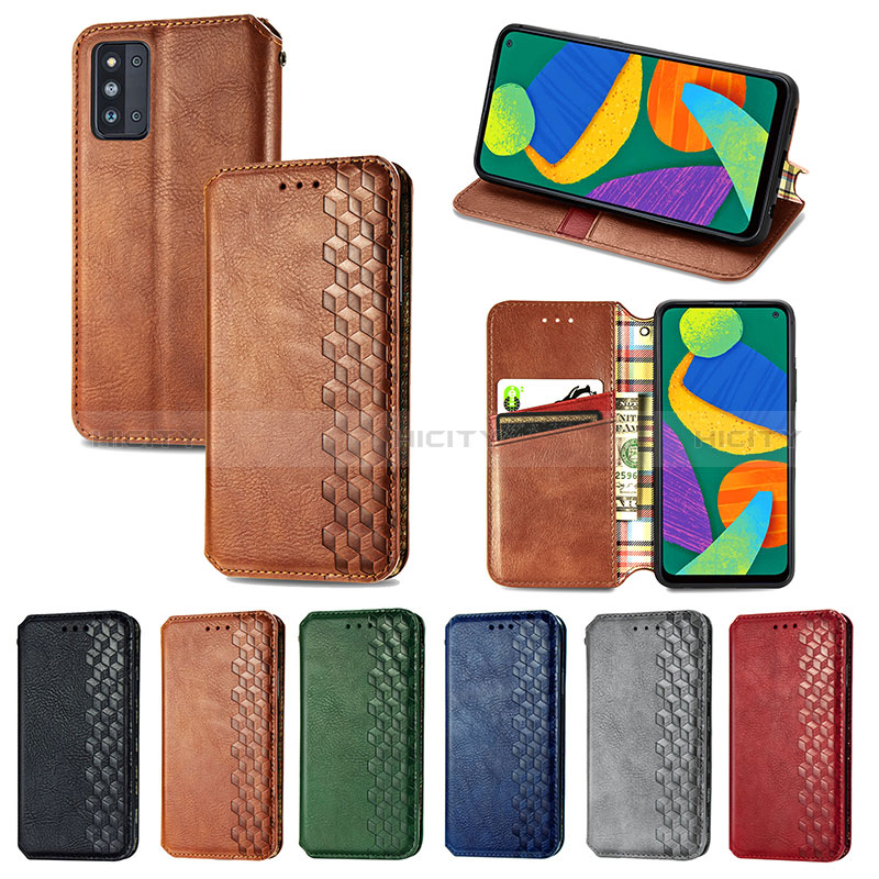 Leather Case Stands Flip Cover Holder S01D for Samsung Galaxy F52 5G