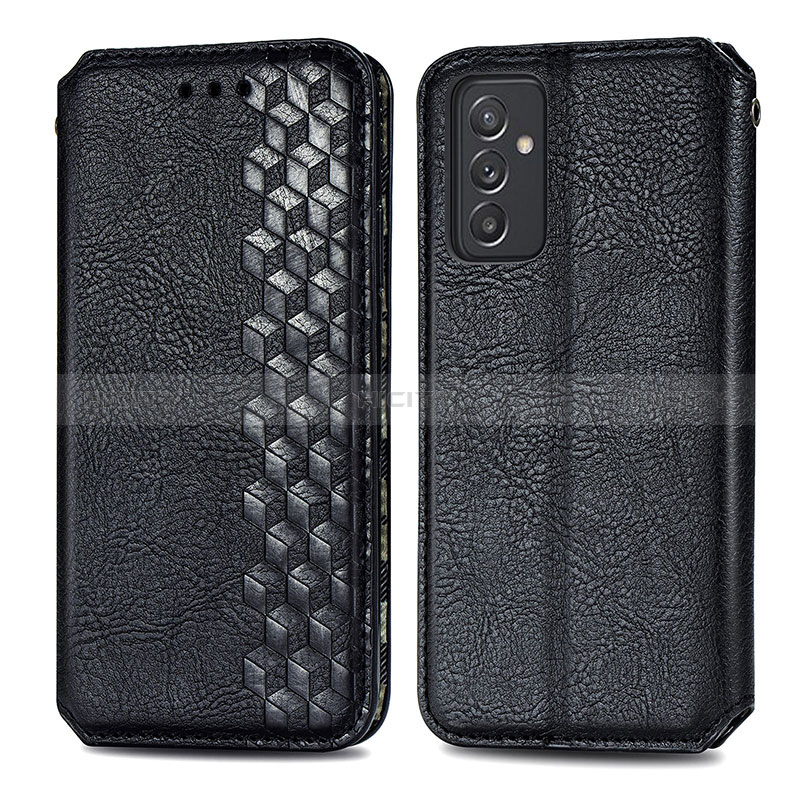 Leather Case Stands Flip Cover Holder S01D for Samsung Galaxy F54 5G Black