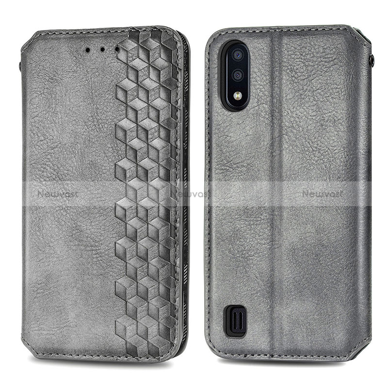 Leather Case Stands Flip Cover Holder S01D for Samsung Galaxy M01