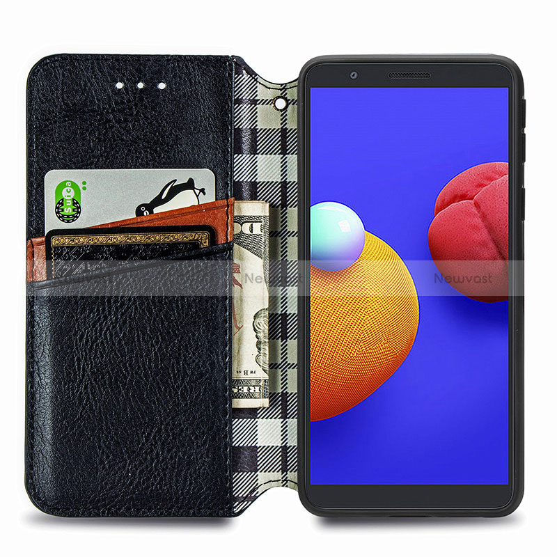 Leather Case Stands Flip Cover Holder S01D for Samsung Galaxy M01 Core