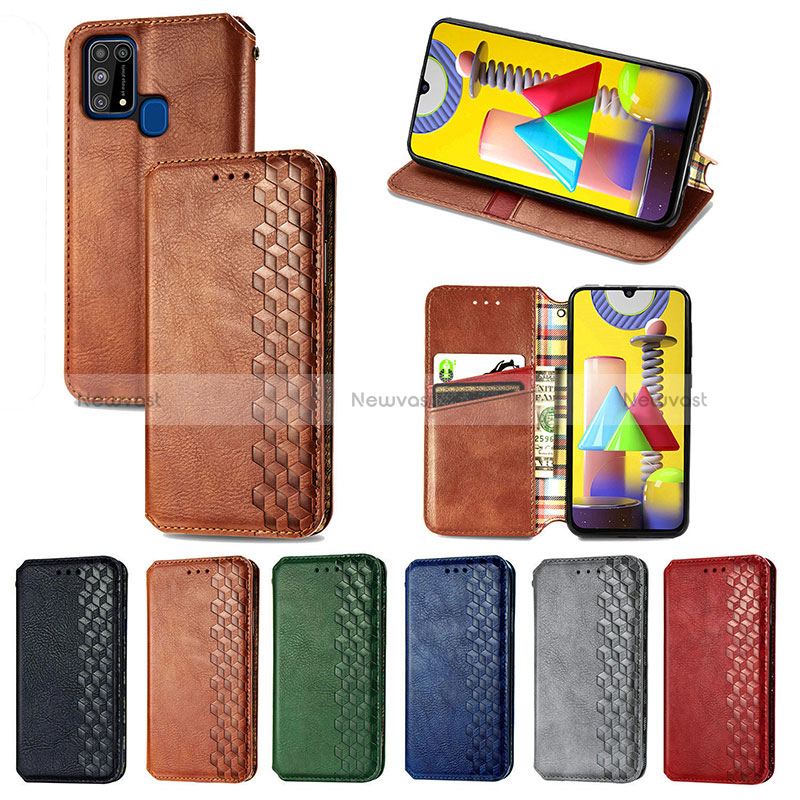 Leather Case Stands Flip Cover Holder S01D for Samsung Galaxy M21s