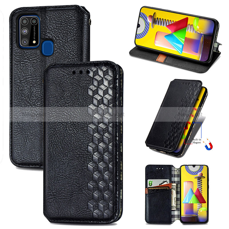 Leather Case Stands Flip Cover Holder S01D for Samsung Galaxy M21s