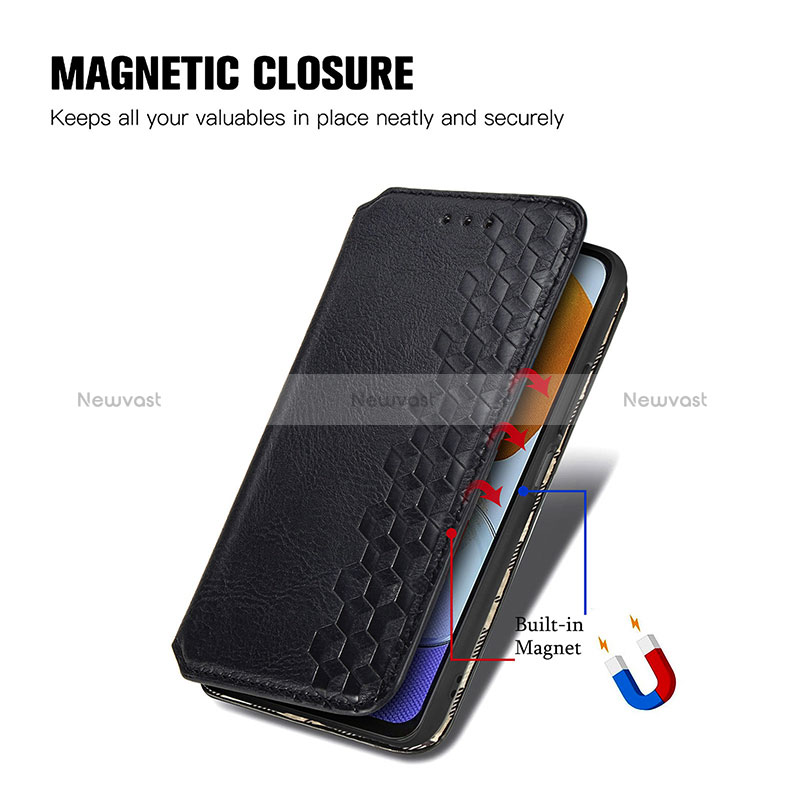 Leather Case Stands Flip Cover Holder S01D for Samsung Galaxy M23 5G