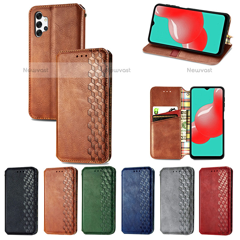 Leather Case Stands Flip Cover Holder S01D for Samsung Galaxy M32 5G