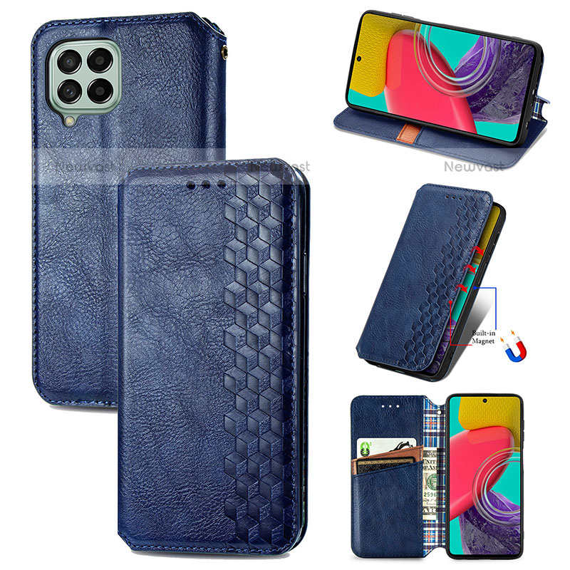 Leather Case Stands Flip Cover Holder S01D for Samsung Galaxy M53 5G