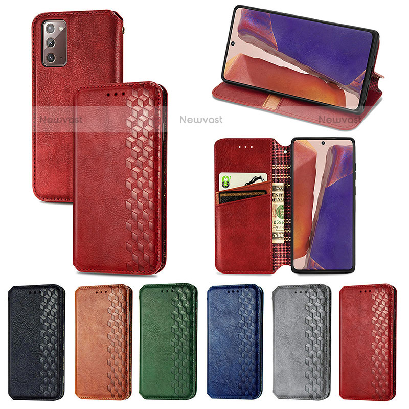 Leather Case Stands Flip Cover Holder S01D for Samsung Galaxy Note 20 5G